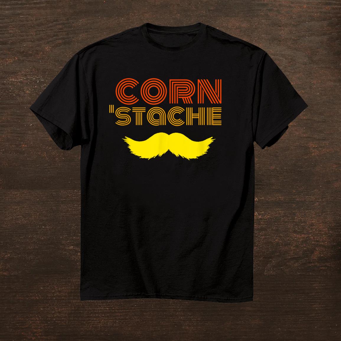 Cornhole Funny Shirt For Team Men Vintage Retro Corn Stache Funny Shirt
