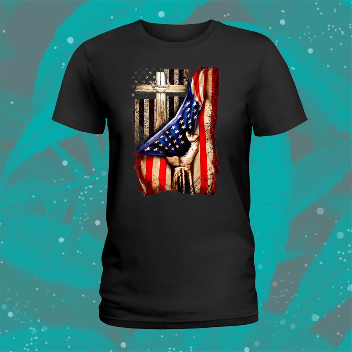 Cross Christ American Flag Pride Hand Christian Lover Shirt Cross Christ American Flag Pride Hand Christian Lover Shirt