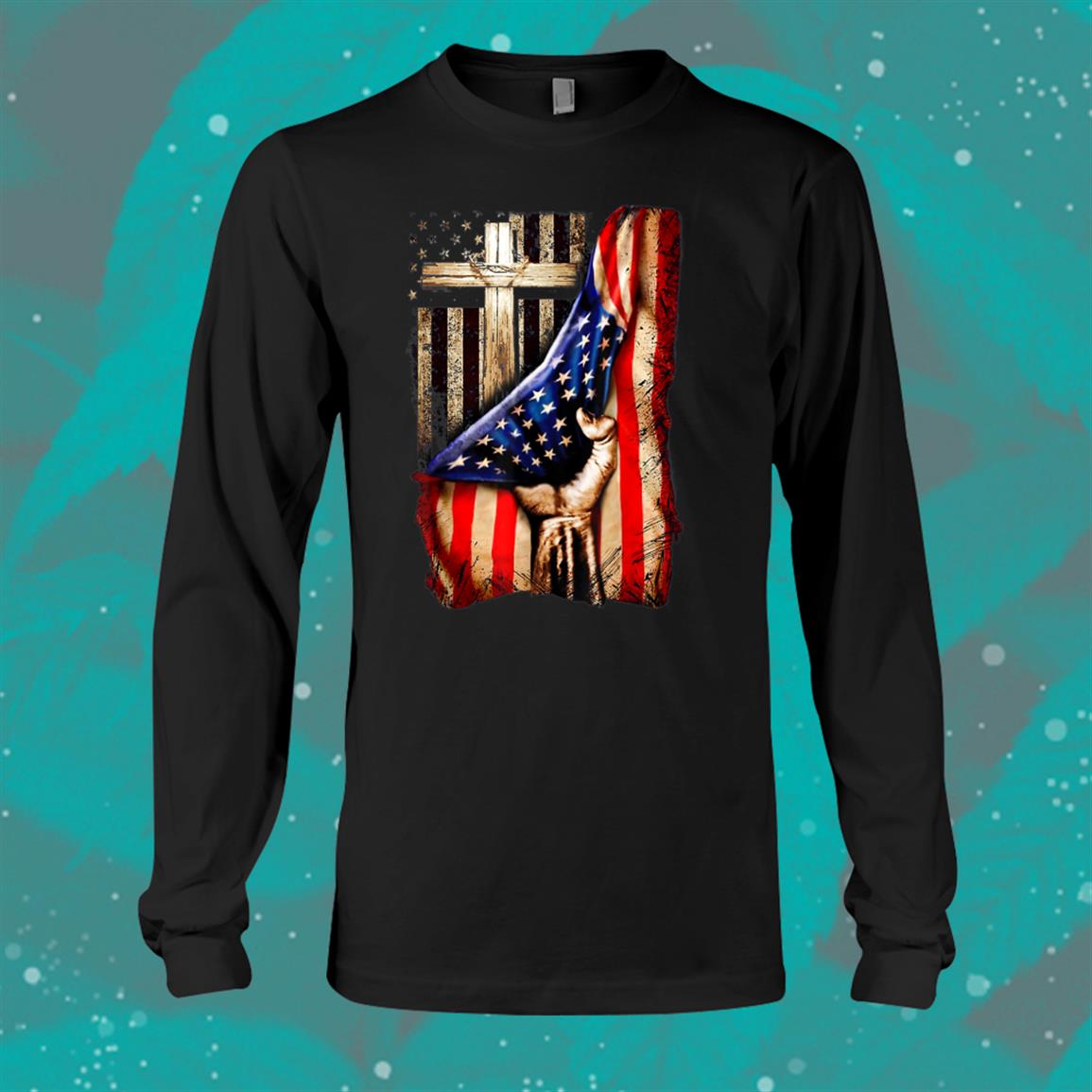 Cross Christ American Flag Pride Hand Christian Lover Shirt Cross Christ American Flag Pride Hand Christian Lover Shirt