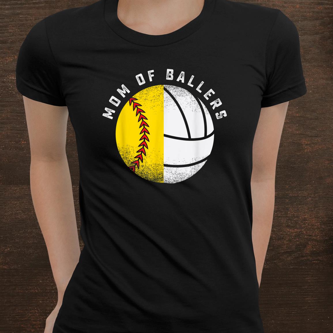 Funny Mom Of Ballers Cute Softball Volleyball Player Shirt – Fantasywears, image size:1155x1155