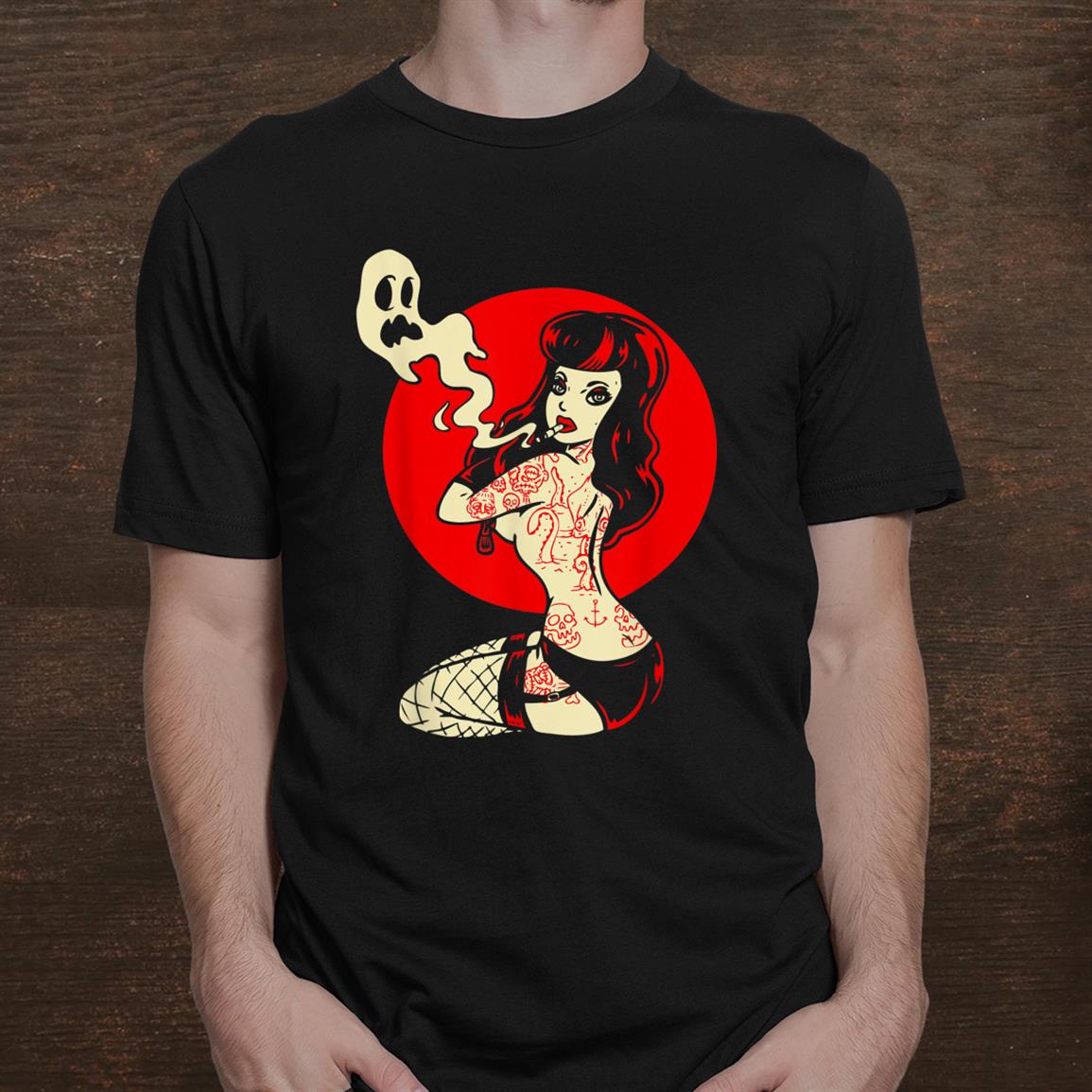 Horror Art Sexy Goth Girl Burlesque Psychobilly Punk Art Shirt Horror Art Sexy Goth Girl Burlesque Psychobilly Punk Art Shirt
