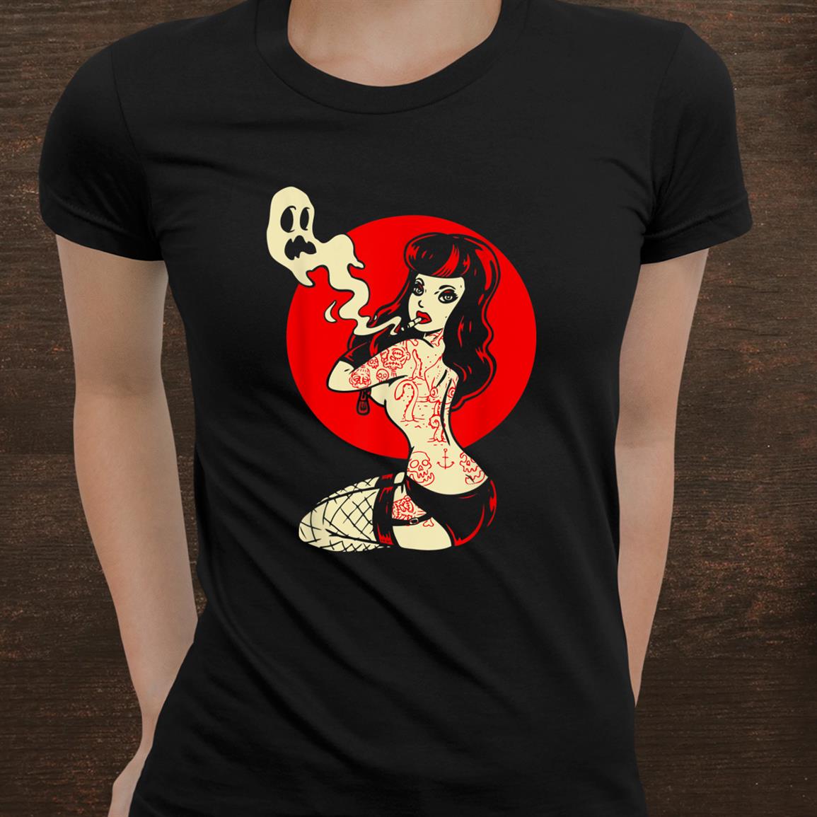 Horror Art Sexy Goth Girl Burlesque Psychobilly Punk Art Shirt Horror Art Sexy Goth Girl Burlesque Psychobilly Punk Art Shirt