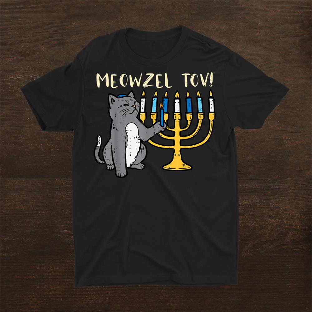 Meowzel Tov Jewish Cat Funny Hanukkah Chanukah Pjs Shirt