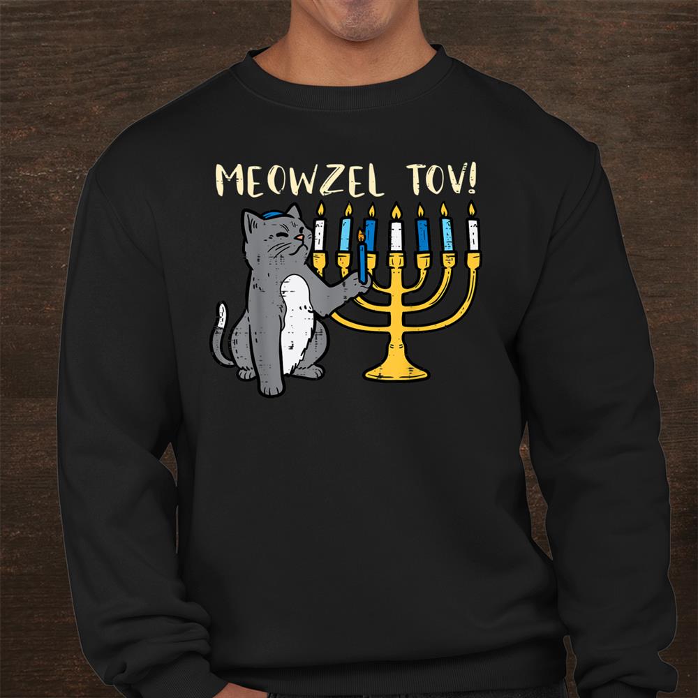 Meowzel Tov Jewish Cat Funny Hanukkah Chanukah Pjs Shirt