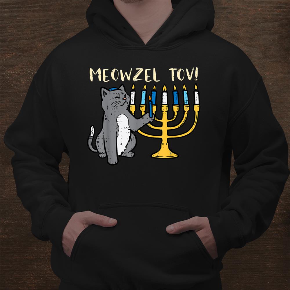 Meowzel Tov Jewish Cat Funny Hanukkah Chanukah Pjs Shirt