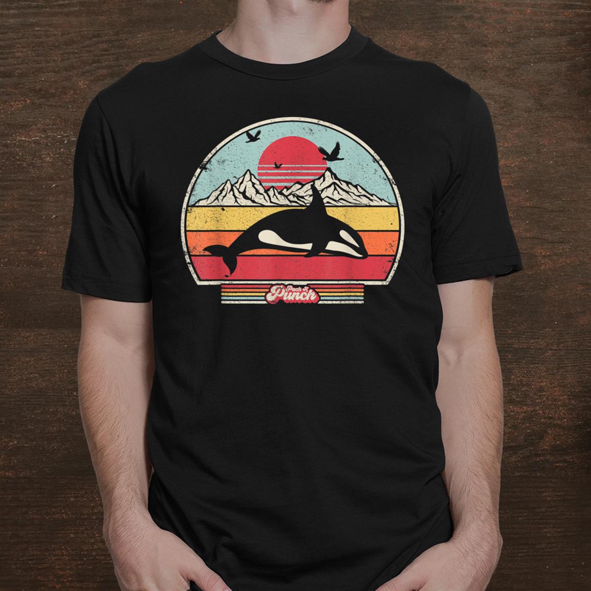 Orca Shirt. Retro Style Killer Whale Shirt Orca Shirt. Retro Style Killer Whale Shirt