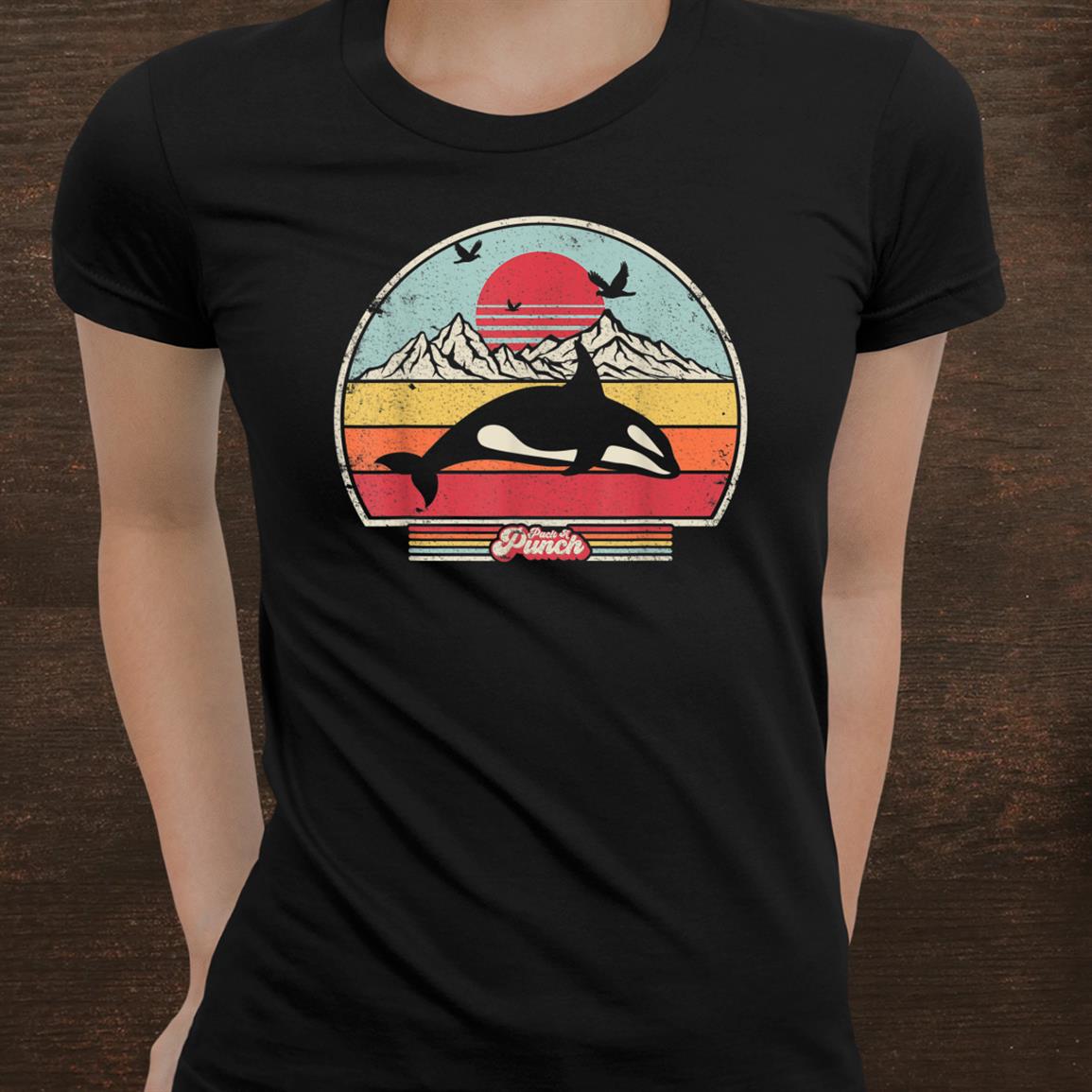 Orca Shirt. Retro Style Killer Whale Shirt Orca Shirt. Retro Style Killer Whale Shirt