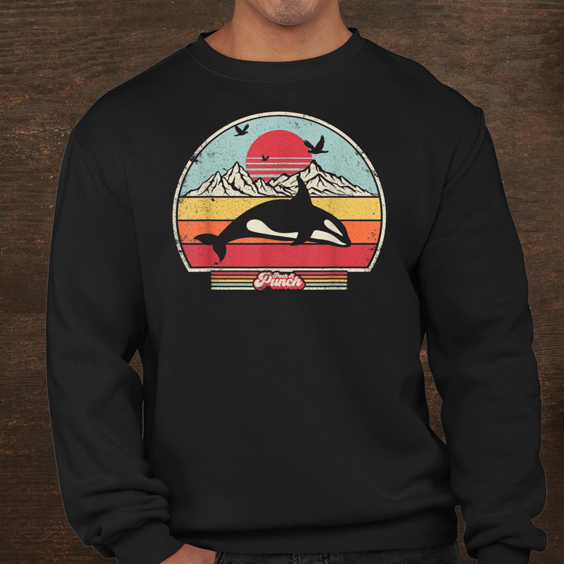 Orca Shirt. Retro Style Killer Whale Shirt Orca Shirt. Retro Style Killer Whale Shirt