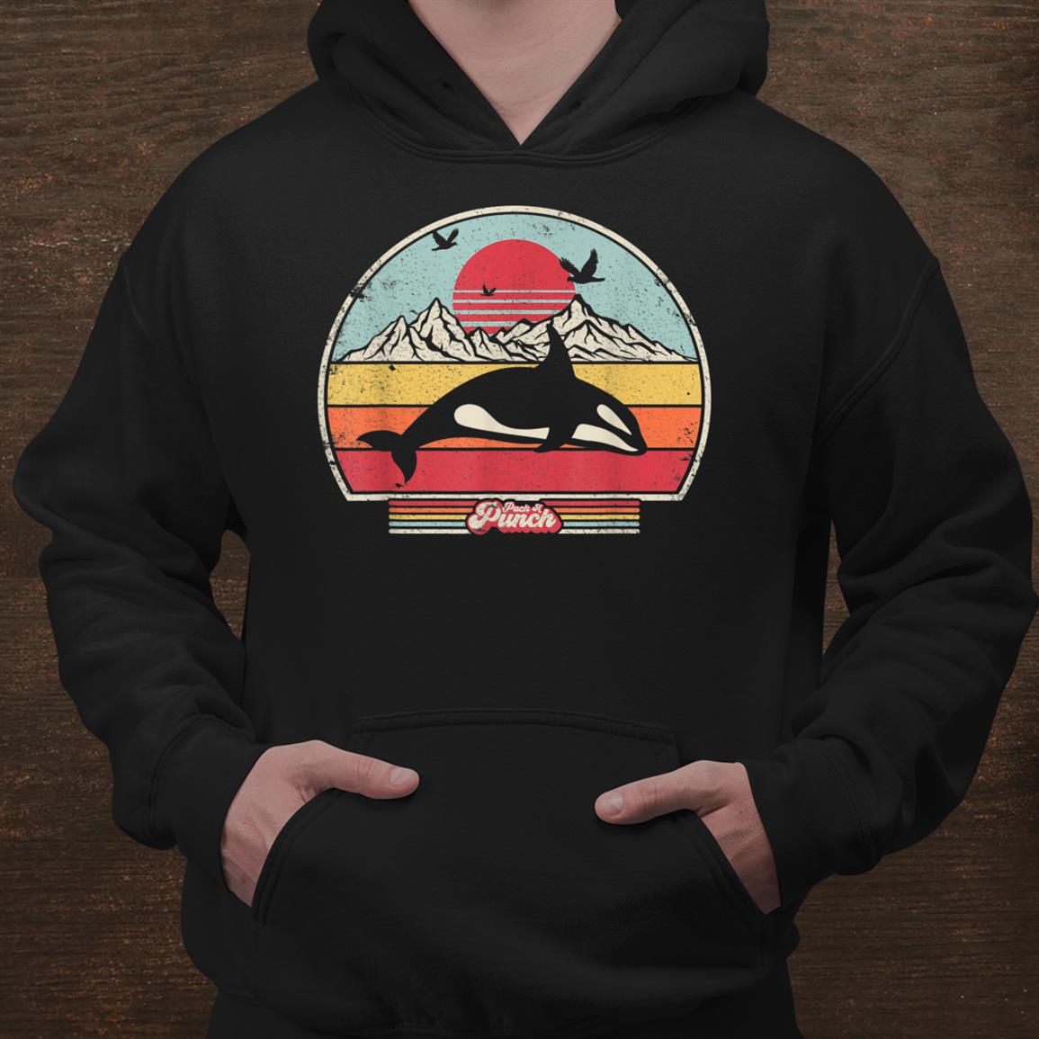 Orca Shirt. Retro Style Killer Whale Shirt Orca Shirt. Retro Style Killer Whale Shirt