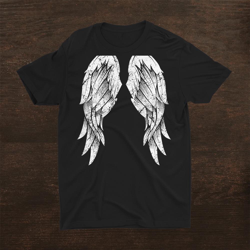 Retro Vintage Angel Wings Shirt Distressed Grunged Shirt