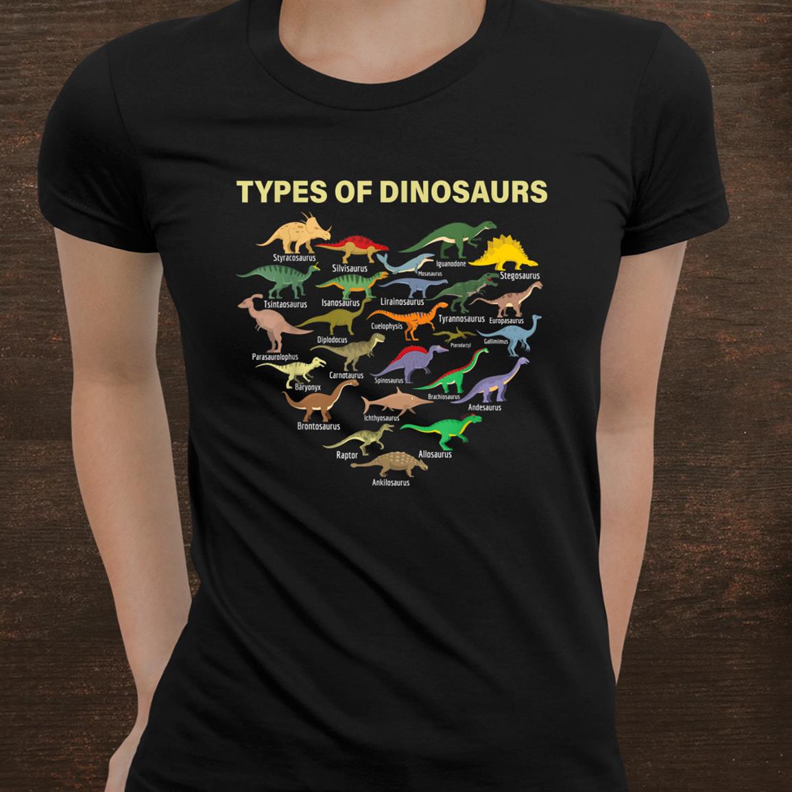 Types Of Dinosaurs Dino Identification Shirt