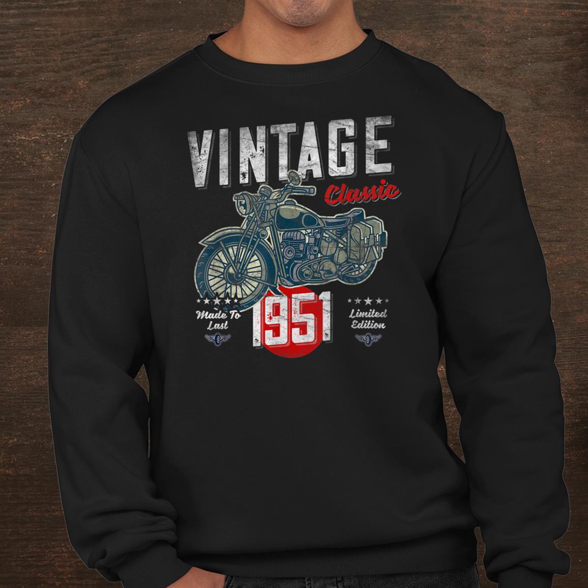 Vintage Born 1951 70th Birthday Classic Retro Motorcycle Shirt Vintage Born 1951 70th Birthday Classic Retro Motorcycle Shirt