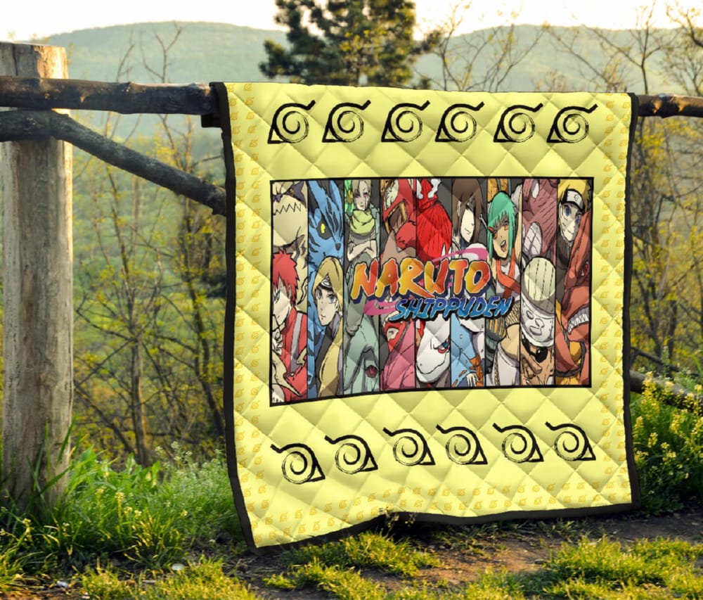 Naruto Anime Nine Jinchuriki With Bijuu Portrait Quilt Blanket