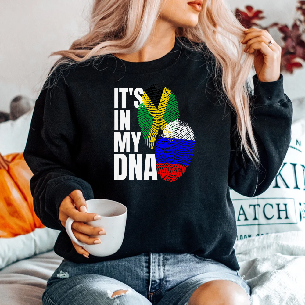 Russian And Jamaican Mix Dna Heritage Flag Shirt Russian And Jamaican Mix Dna Heritage Flag Shirt